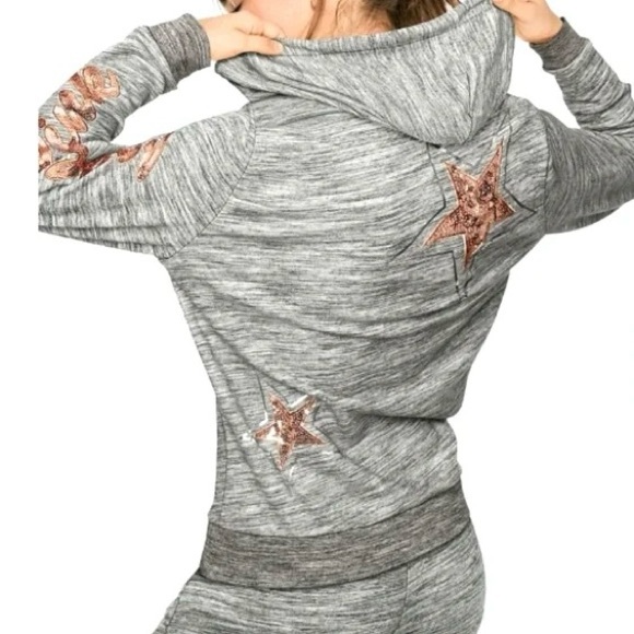 Victoria's Secret PINK Bling Star collection Zip Up and Jogger SET - Picture 2 of 4